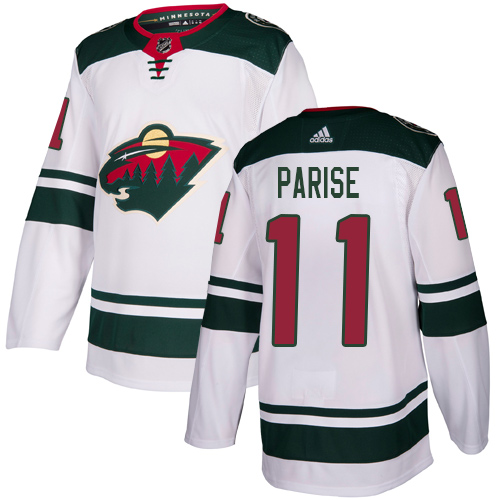 Reebok Men's Zach Parise Authentic White Away Jersey: NHL #11 Minnesota Wild