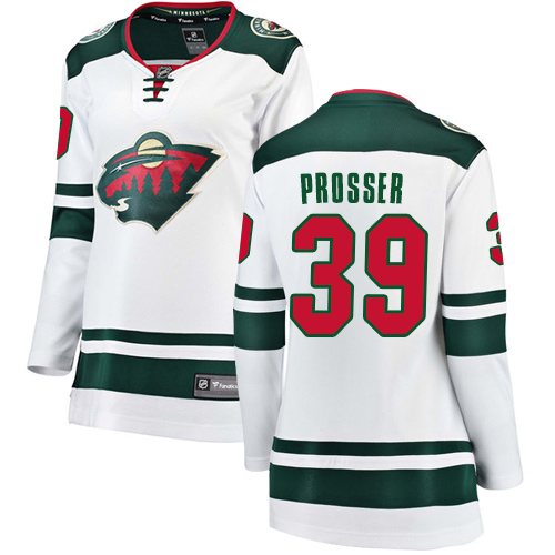 Fanatics Branded Women's Nate Prosser Breakaway White Away Jersey: NHL #39 Minnesota Wild