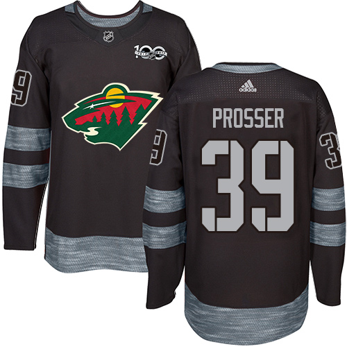 Adidas Men's Nate Prosser Authentic Black Jersey: NHL #39 Minnesota Wild 1917-2017 100th Anniversary