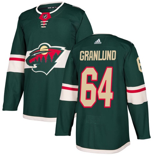 Adidas Men's Mikael Granlund Authentic Green Home Jersey: NHL #64 Minnesota Wild