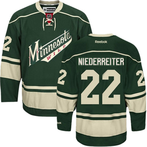 Reebok Youth Nino Niederreiter Premier Green Third Jersey: NHL #22 Minnesota Wild