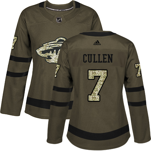 Adidas Women's Matt Cullen Authentic Green Jersey: NHL #7 Minnesota Wild Salute to Service