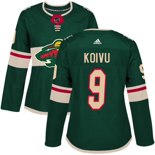 Women's Mikko Koivu Premier Green Home Jersey: Hockey #9 Minnesota Wild