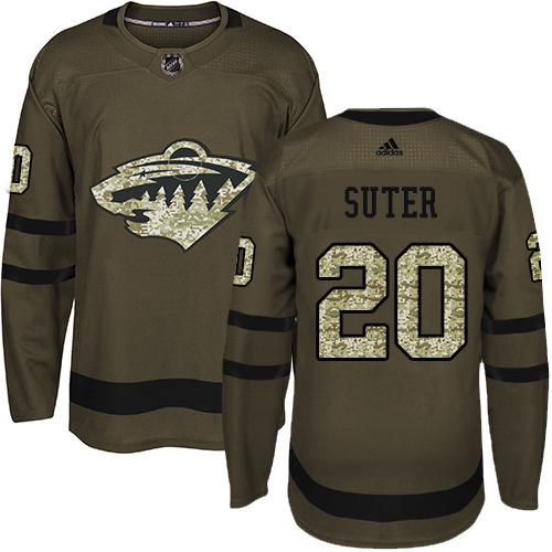 Youth Ryan Suter Premier Green Jersey: Hockey #20 Minnesota Wild Salute to Service