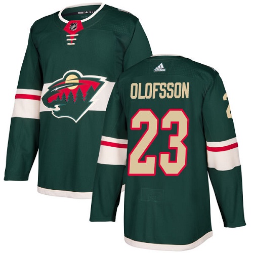 Adidas Men's Gustav Olofsson Premier Green Home Jersey: NHL #23 Minnesota Wild