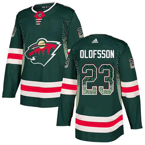Adidas Men's Gustav Olofsson Premier Black Jersey: NHL #23 Minnesota Wild 1917-2017 100th Anniversary