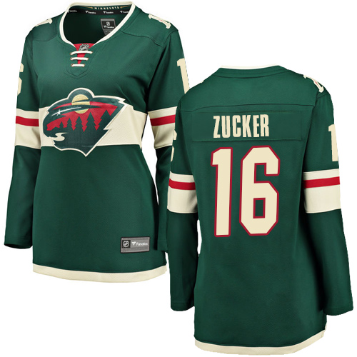 Fanatics Branded Women's Jason Zucker Breakaway Green Home Jersey: Hockey #16 Minnesota Wild