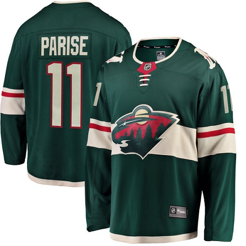 Fanatics Branded Youth Zach Parise Breakaway Green Home Jersey: NHL #11 Minnesota Wild