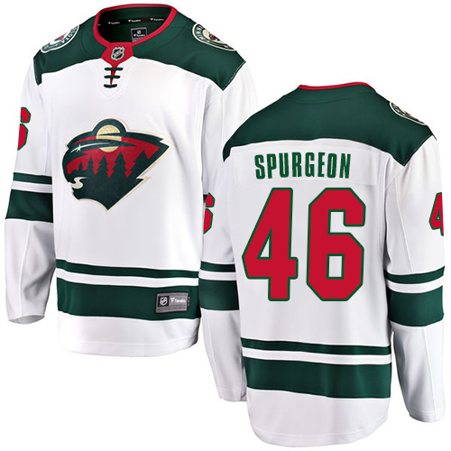 Fanatics Branded Men's Jared Spurgeon Breakaway White Away Jersey: Hockey #46 Minnesota Wild