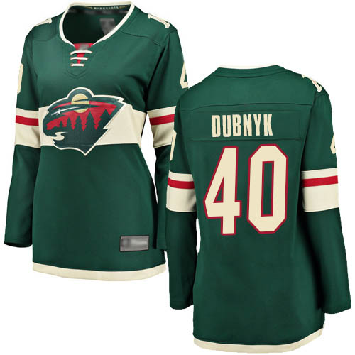 Fanatics Branded Women's Devan Dubnyk Breakaway Green Home Jersey: Hockey #40 Minnesota Wild