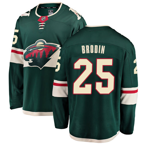 Fanatics Branded Youth Jonas Brodin Breakaway Green Home Jersey: Hockey #25 Minnesota Wild