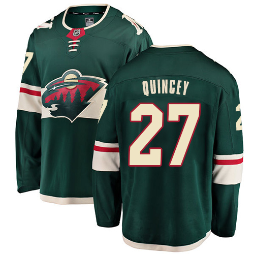 Fanatics Branded Men's Kyle Quincey Breakaway Green Home Jersey: NHL #27 Minnesota Wild