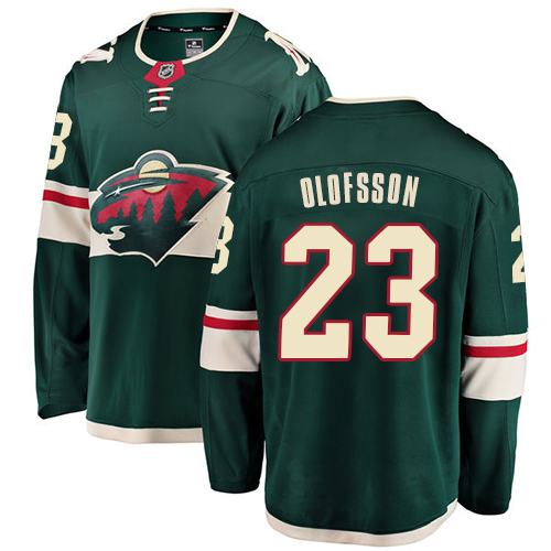 Fanatics Branded Men's Gustav Olofsson Breakaway Green Home Jersey: NHL #23 Minnesota Wild