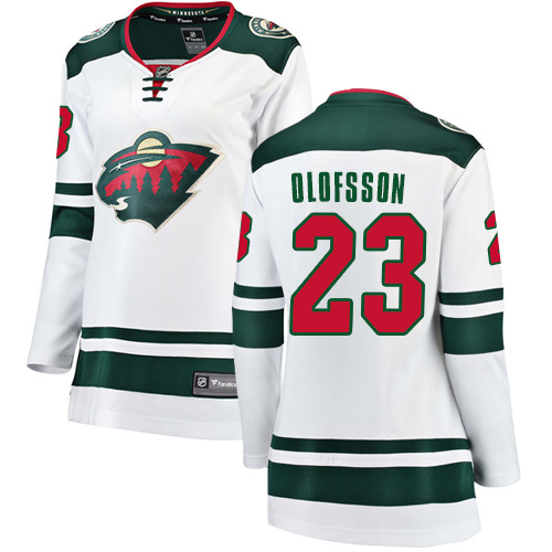 Fanatics Branded Women's Gustav Olofsson Breakaway White Away Jersey: NHL #23 Minnesota Wild